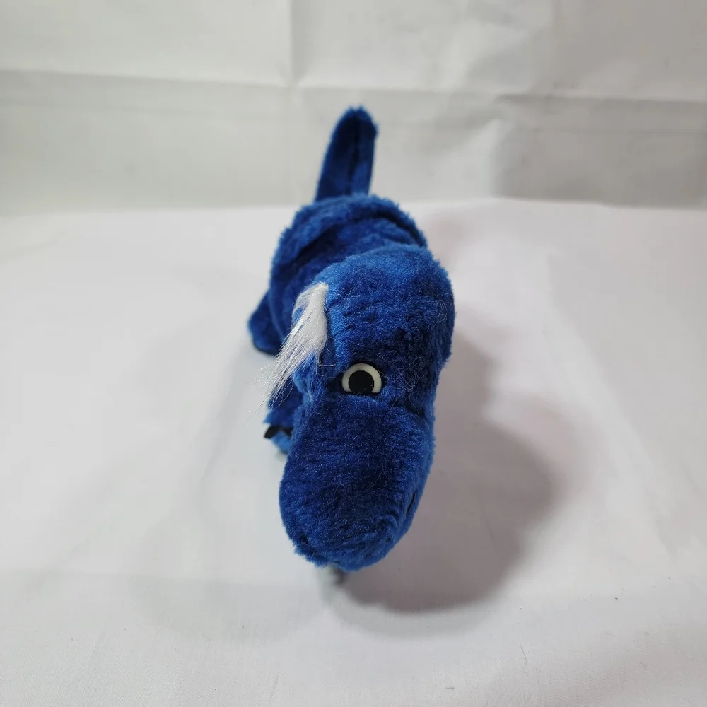 Vintage Blue Dinosaur Acme Plush Monster Stuffed Beast HTF Prehistoric Animal